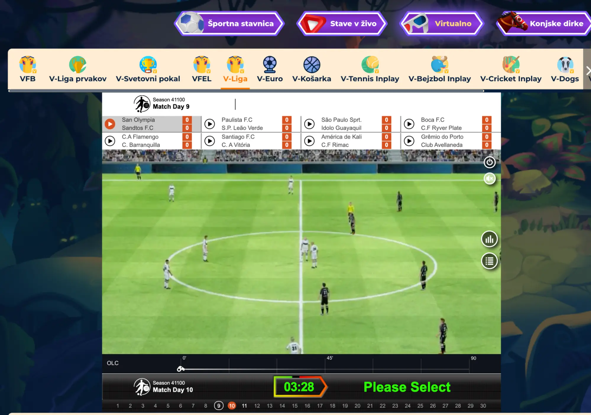 V-Liga virtualni nogomet – spremljajte tekmo v živo in stavite na najljubšo ekipo Virtualna nogometna tekma v V-Ligi – stave na virtualne lige v Wazamba Casino